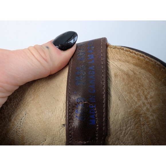 Vintage Bullrider Brown Leather Pull On Western Cowboy Boots - Picture 8 of 9